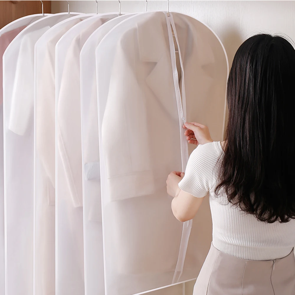 

Dustproof Cloth Cover Bags Transparent Wardrobe Storage Bag Dust Cover Clothes Protector Garment Suit Anti Dust, Moisture