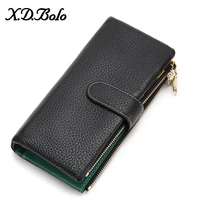 xdbolo new design wallet women leather phone pocket wallets woman genuine leather womens purses card holder clutch wallet