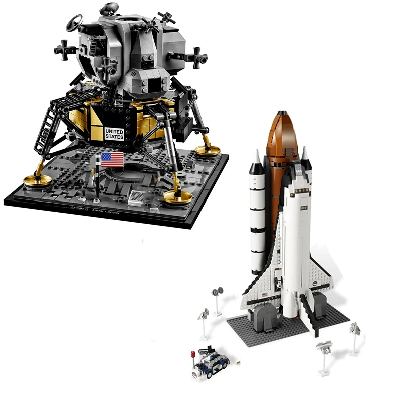 Конструктор Apollo 11 лунный космический корабль ракета 16014 строительные блоки для
