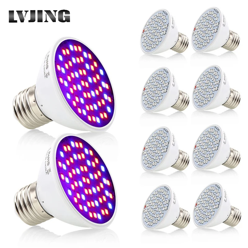 10 шт./лот полный спектр светодиодные лампы для выращивания растений E27