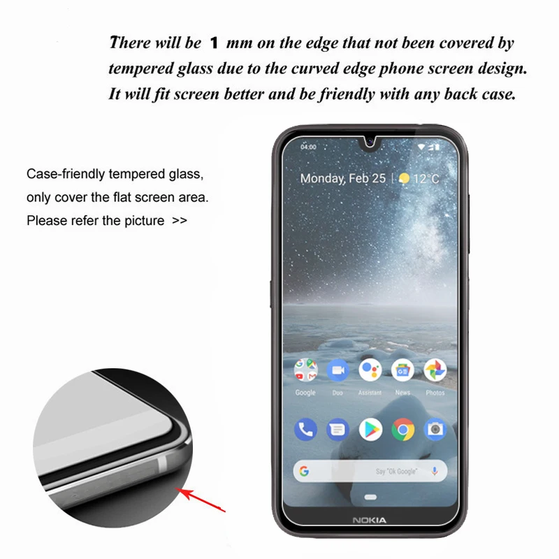 2 uds. Para Nokia 4,2 vidrio para Nokia 4,2 pel&iacute;cula de vidrio templado pegamento total duro Protector de pantalla del tel&eacute;fono vidrio Protector para Nokia 4,2-2
