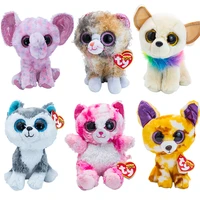 15cm ty beanie big glitter eyes plush stuffed animal collectible puppy elephant kitten series doll toy christmas gift for kids