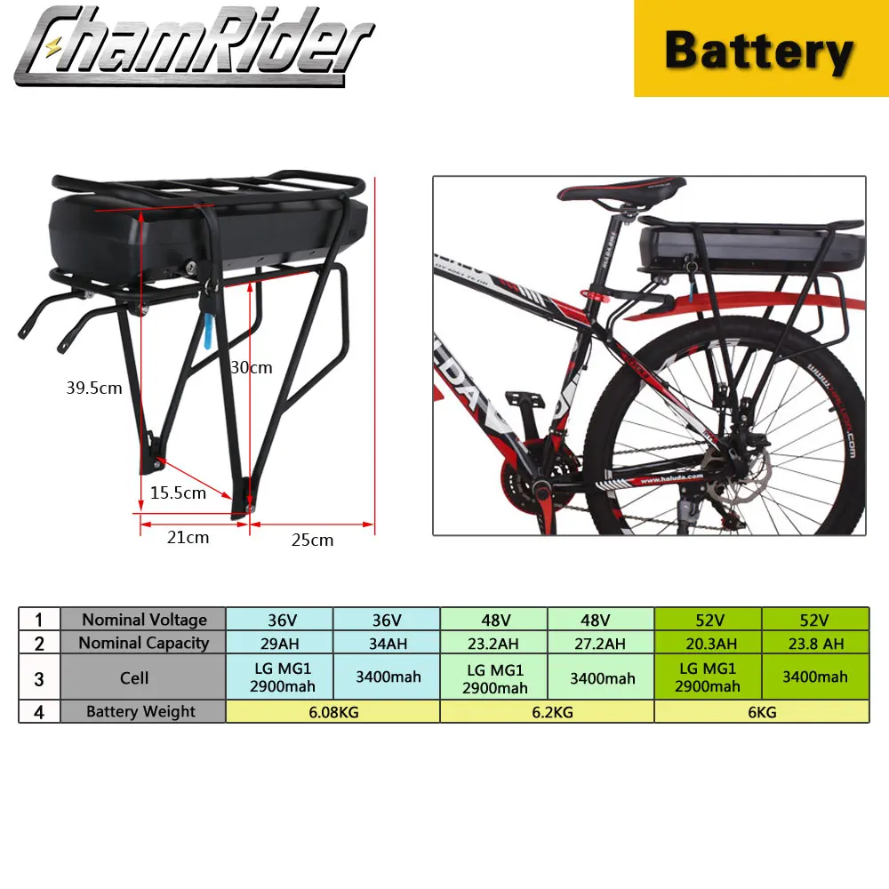 Комплект для электровелосипеда Chamrider 350 Вт 500 36 В 48 52 в|Комплект переоборудования| |