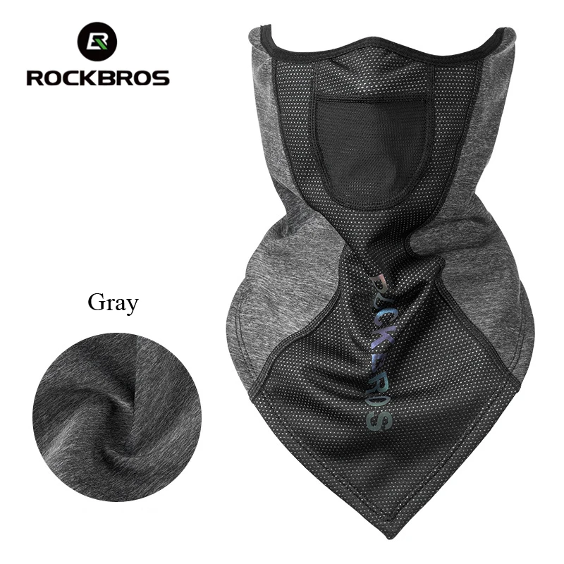 Rockbros Зимняя Маска для спорта на открытом воздухе Лыжная маска респиратор страйкбол маска Анти-пыль зимняя флисовая грелка велосипедная Половина маска - Цвет: Gray