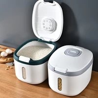 creative rice container kitchen food rice storage box flour grain cereal container dust proof kitchen organizer automatic lid