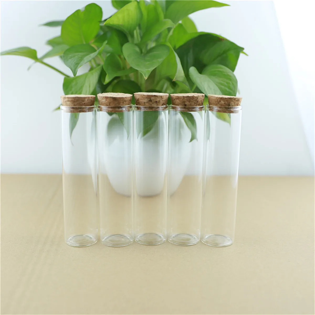 

6 Pieces 30*120mm 60ml Glass Jars Test tube Cork Glass Bottle Stopper Spicy Storage Bottles Container Vials DIY Craft