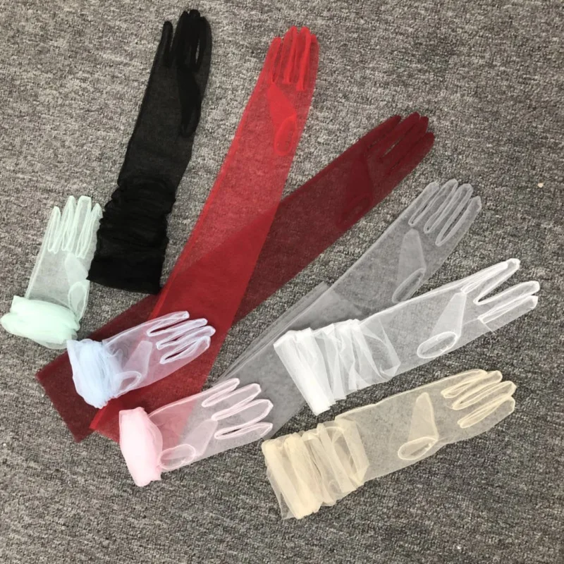 

Soft Tulle Gloves Women Long Dance Gloves Opera Party Accessories