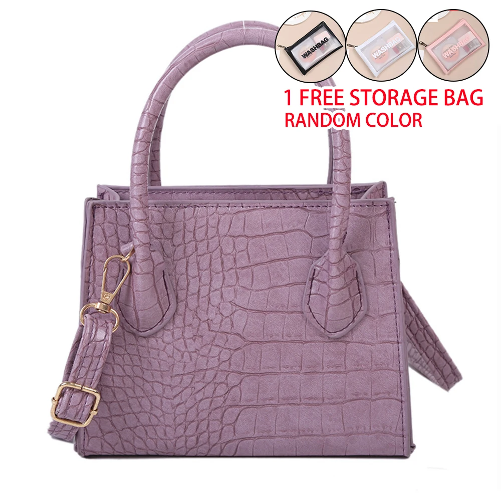 

PU leather small square bag ladies fashion shoulder bag messenger bag casual handbag designer handbag crocodile leather bag