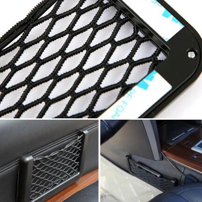 15x8cm Auto Storage Organizer Mesh Net Bag Holder Interior Accessories Car Seat Back Stowing Tidying 5Pcs/lot | Автомобили и