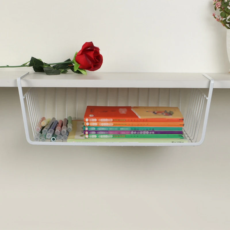 

Under Shelf Storage Basket Holder Rack Hanger Dormitory Organiser Space Saving Under Shelf Storage Basket