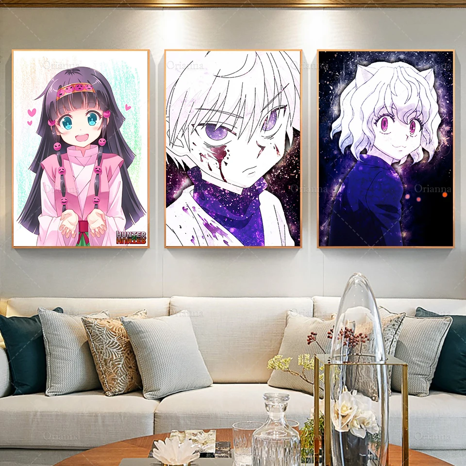 Классический постер с принтом аниме Hunter X Hunter Alluka,Killua Zoldyck, настенная Картина на холсте для мальчиков, спальни, гостиной
