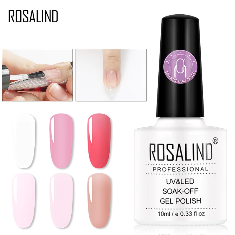ROSALIND УФ-гель для ногтей One Step Builder Gel Poly наращивания маникюра без базового набора