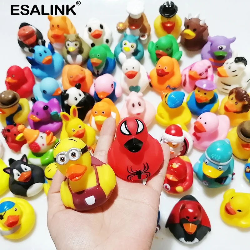 ESALINK 20 шт мини случайный резиновая плавающая утка детские игрушки ванны младенца