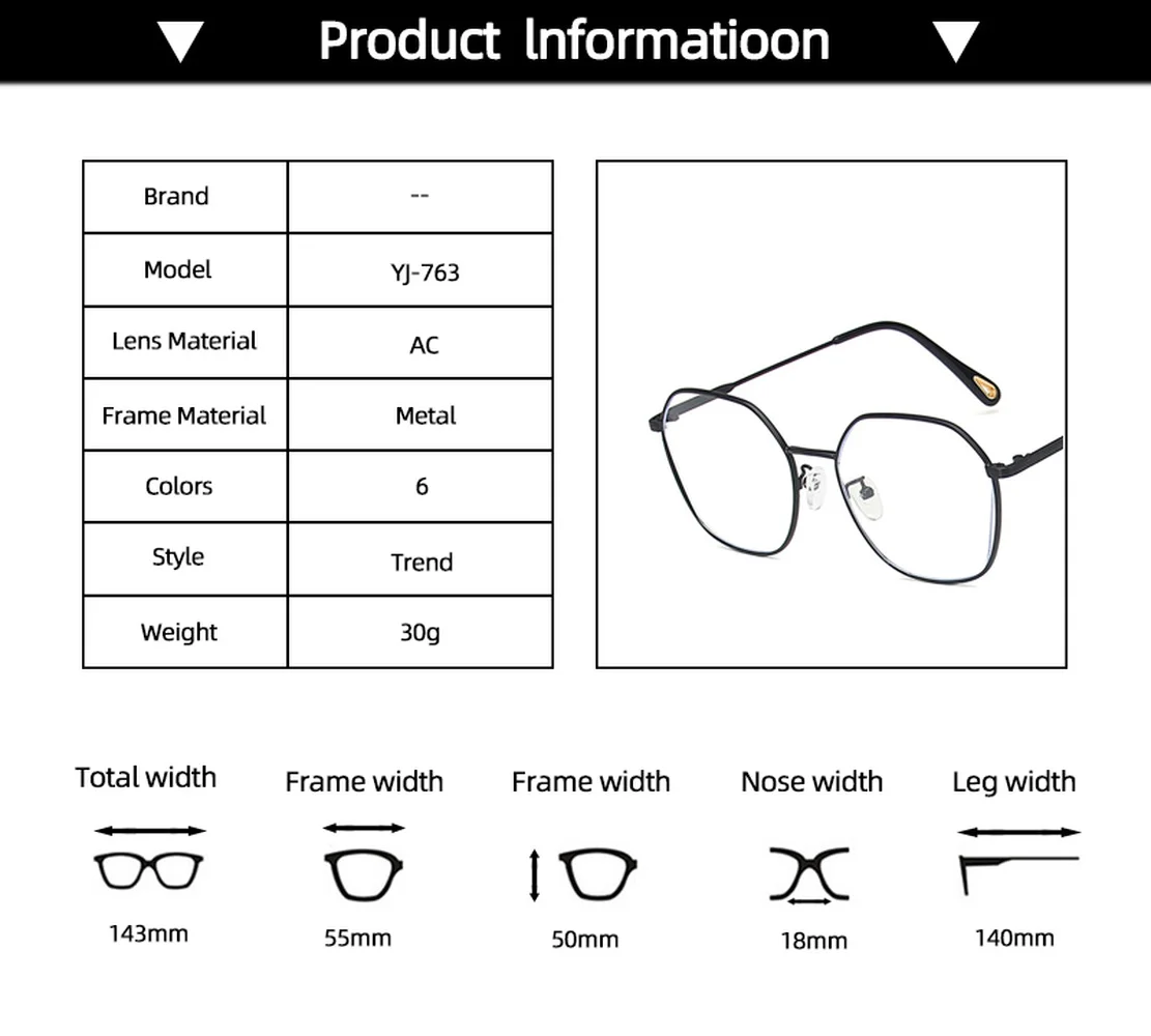 

Vintage Anti Blue light Glasses Frame Polygon Lens Protection Optical Mirror Transparent Simple Metal Women Men Eyewear Frames
