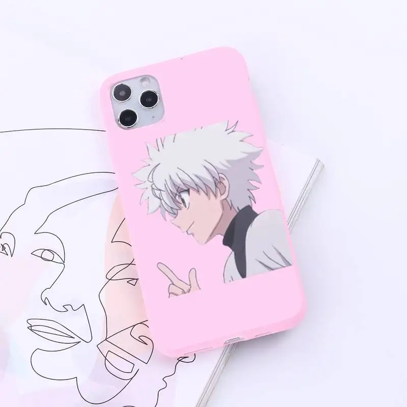

Hunter X Killua Zoldyck Anime Phone Case Candy Color for iPhone 6 7 8 11 12 s mini pro X XS XR MAX Plus