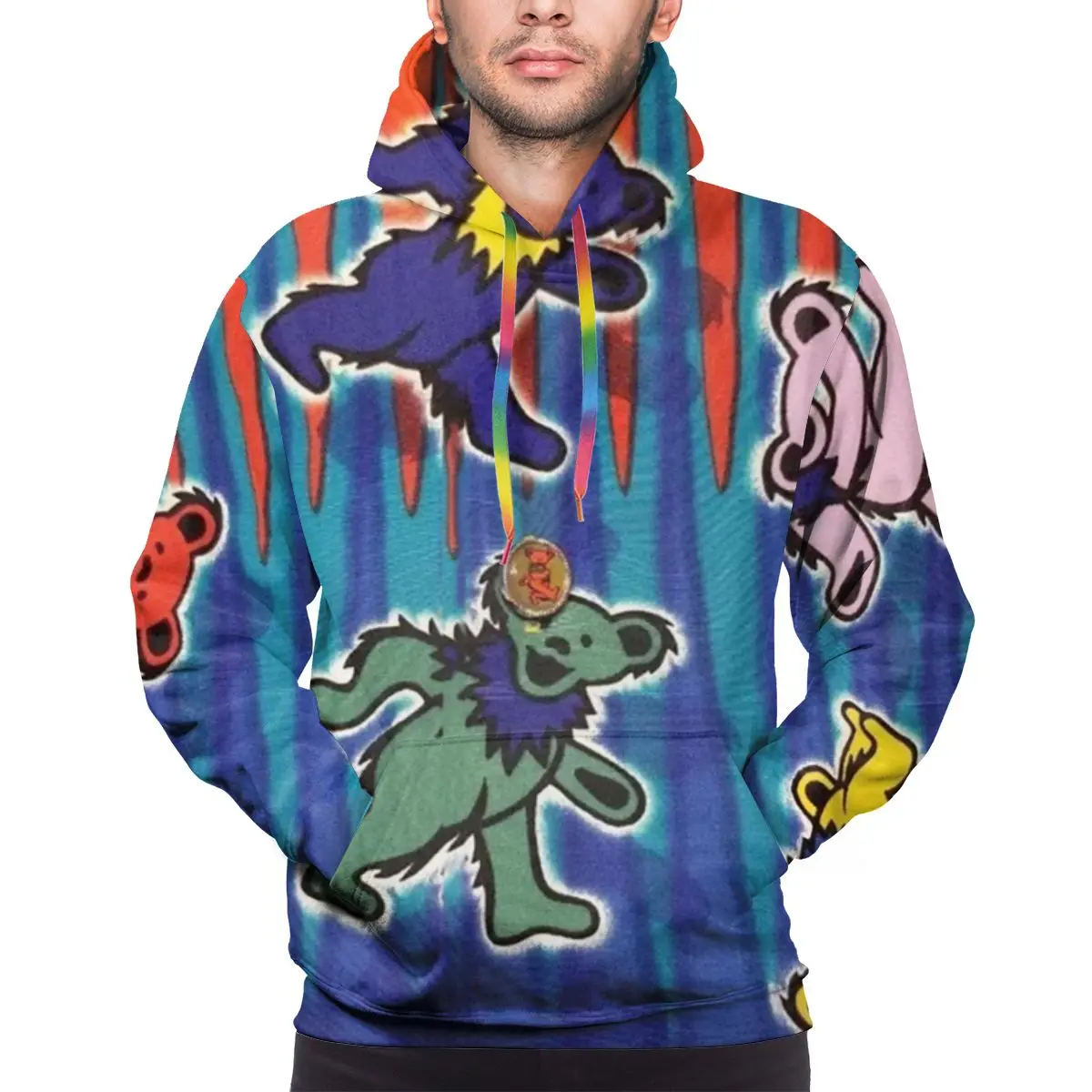 3D цифровой сплошным принтом в виде решетки Фул спираль Run Танцы медведи мужские