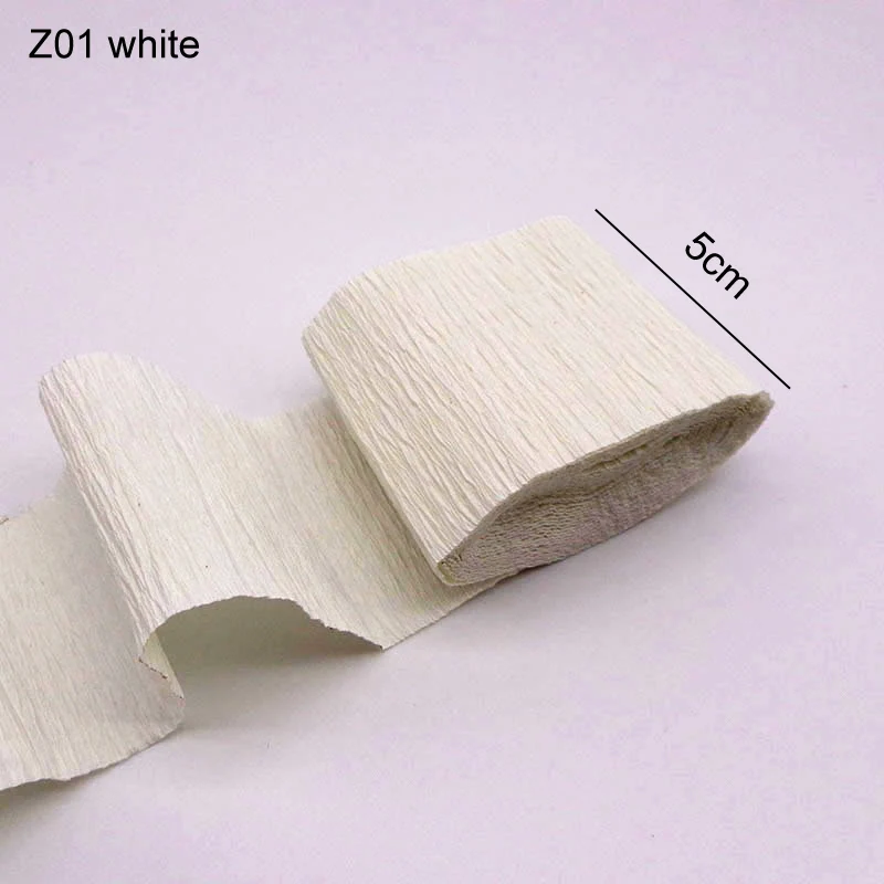 Z01 white Декорации 5 см x 250 см баннеры конфетти растяжки DIY Бумажная гирлянда крепированная бумага Свадьба День Рождения Вечеринка фотографии фоны - Цвет: Z01 white