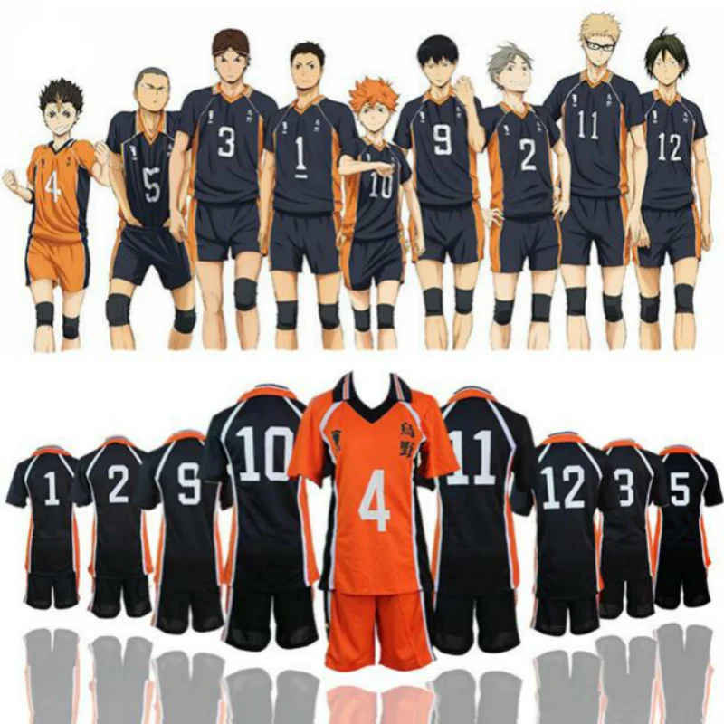 

Haikyuu Cosplay Костюм Karasuno старшая школа волейбол клуб Hinata Shyouyou спортивная одежда Джерси Униформа