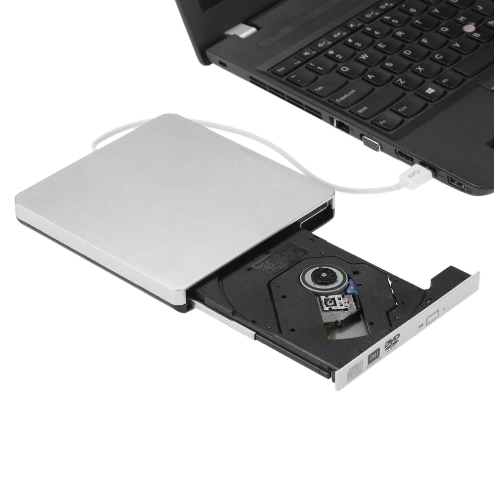 

USB 3.0 Portable Ultra Slim External CD-RW DVD-RW CD DVD ROM Player Drive Writer Rewriter for Laptop PC Desktop