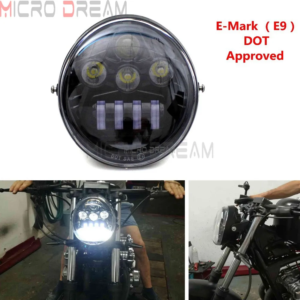 E mark утвержденный мотоцикл светодиодные фары фара для Harley V Rod / Street VRSC VRSCA VRSCX VRXSE 1984