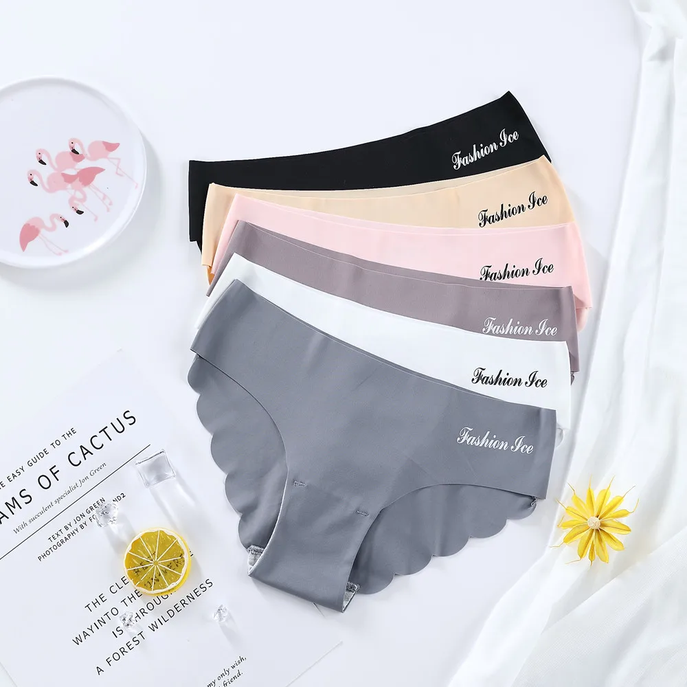 

Seamless Panties Underwear Female Invisible Comfort Intimate Fashion Ladies Ice Silk Low-Rise Briefs Panties Women Sexy Lingerie