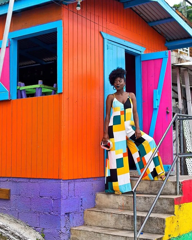 Клетчатый Модный женский комбинезон 2018 Элегантные повседневные женские