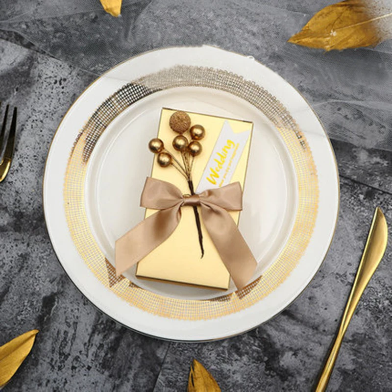 10 шт. золотая коробка конфет на свадьбу креативная груша цветок свадьба сладкий