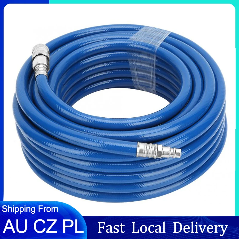 15Meter PVC Hose Air Pneumatic Tube Pipe Flexible Blue with Quick Connector Compressor Line Hos | Обустройство дома