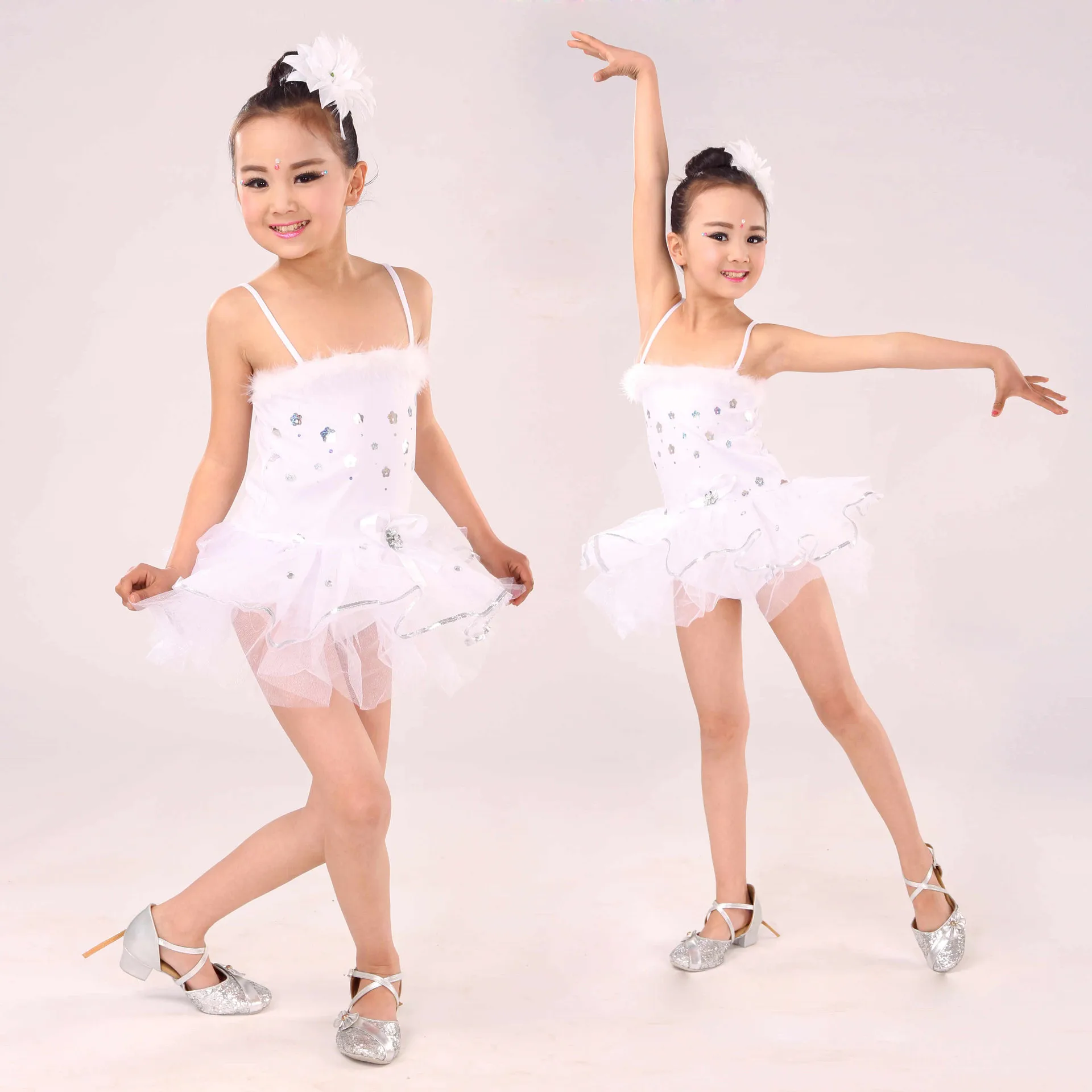 

Children's White Skirts, Ballet Costumes, Girls' Ballet Stage Costumes, Training and Practice Clothes, Performance Costumes
