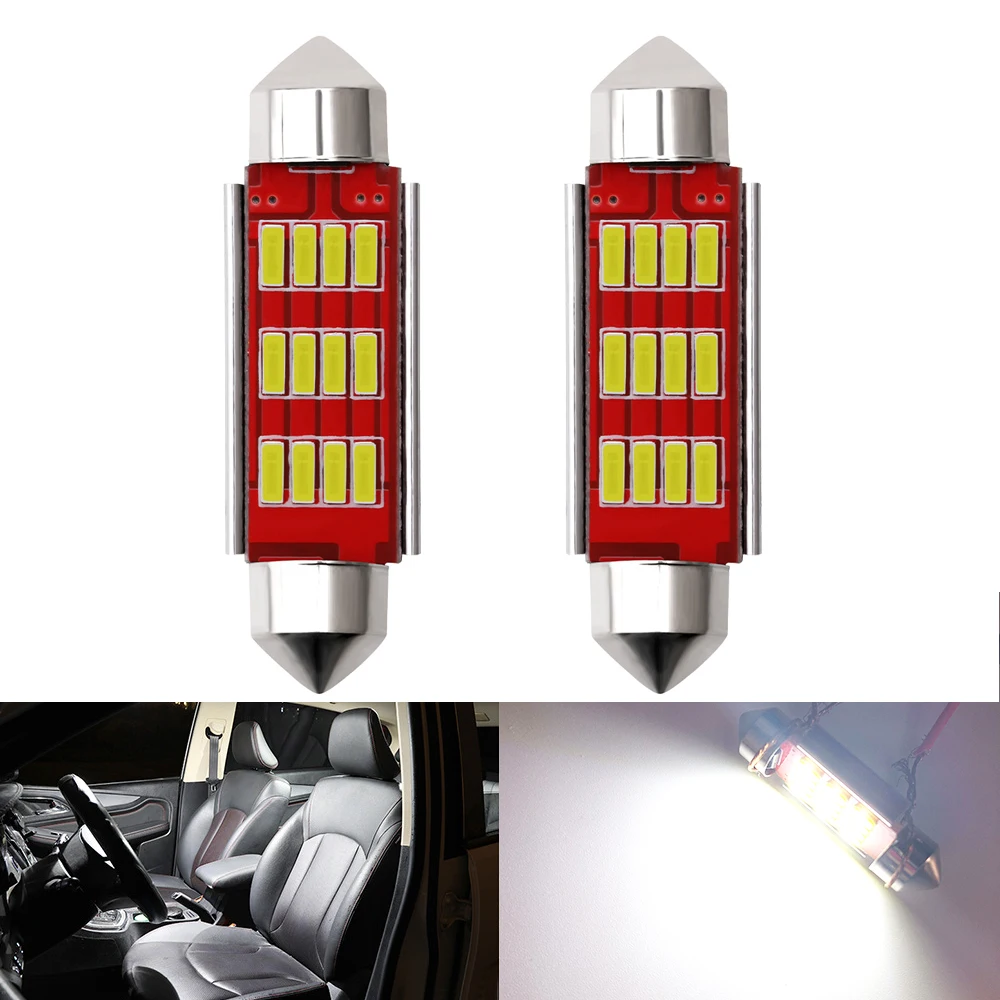 

2pcs 4014 Chips Canbus C5W C10W Led Bulb 31mm 36mm 39mm 41mm Car Festoon Light Interior Dome Reading Lights 6000K Pure White