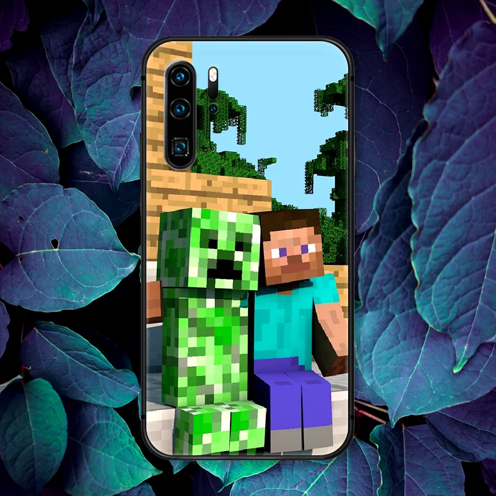 

Mini World Sandbox Game Phone Case For Huawei P Mate Smart 10 20 30 40 Lite Z 2019 Pro black Hoesjes Fashion Prime Soft Back