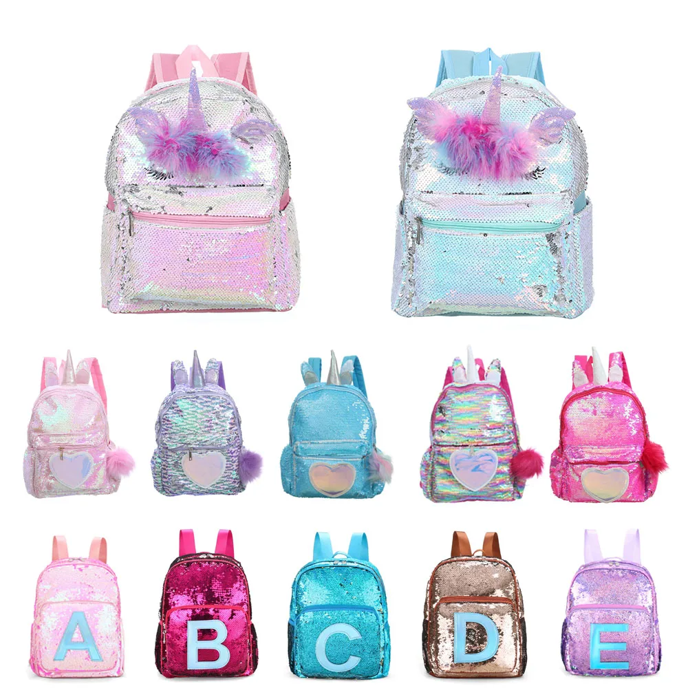 Модные рюкзаки с блестками и русалочкой для девочек Школьная сумка большими