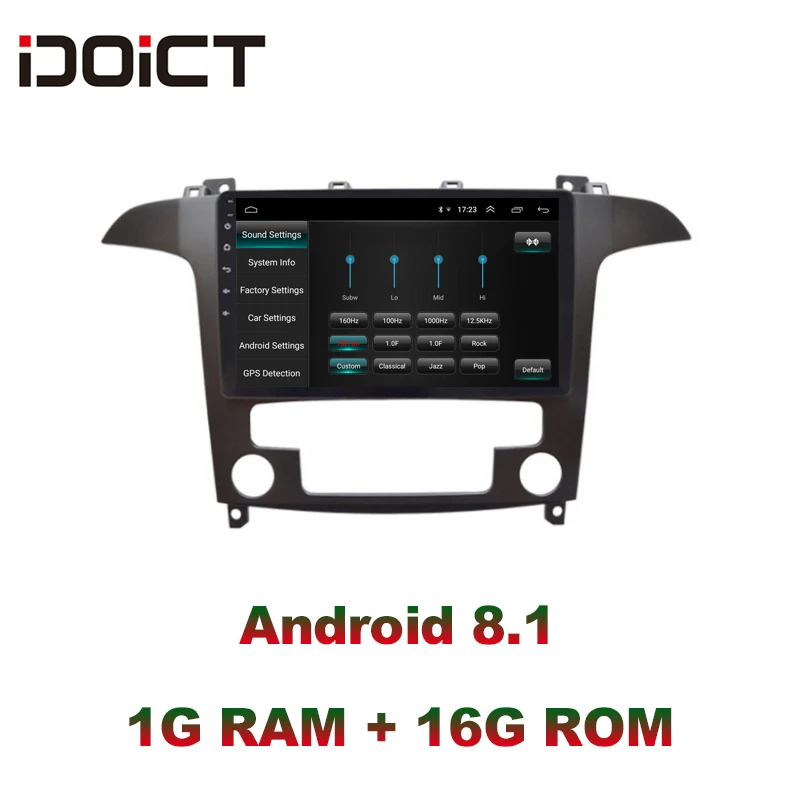 IDOICT Android 8.1 Car DVD Player GPS Navigation Multimedia For Ford S-Max Radio 2007 2008 car stereo bluetooth wifi | Автомобили и