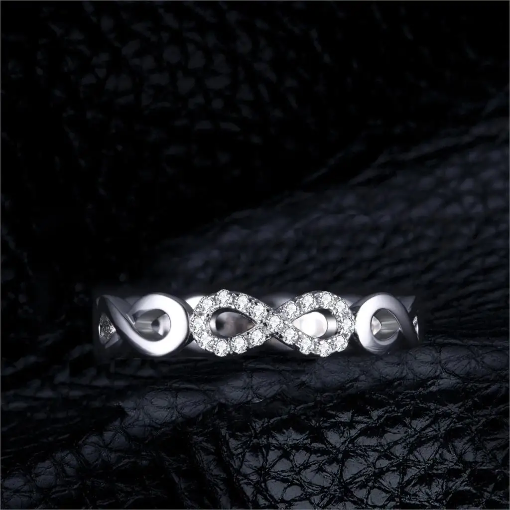 JewelryPalace Бесконечность Навсегда Любовь Цирконий Годовщина Обещание Кольцо Pure Стерлингового Серебра 925 Ювелирные Изделия Для Женщин Подарок