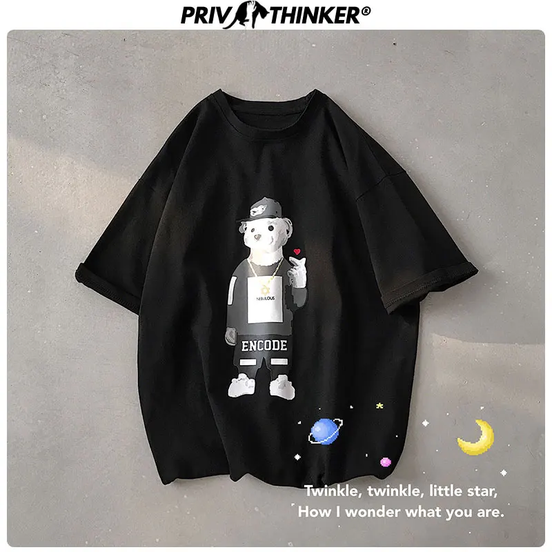 Футболка Privathinker женская летняя хлопковая свободная с принтом | Женская одежда