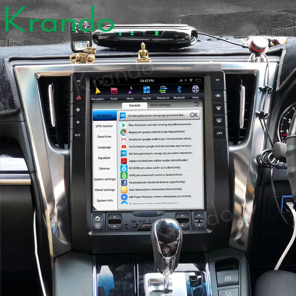 Вертикальный Автомобильный мультимедийный проигрыватель Krando на базе Android 9 0 carplay