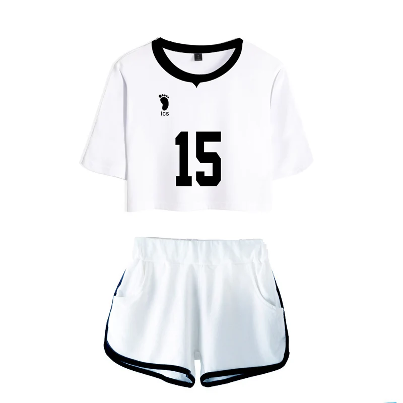 Женские шорты-рубашки с рисунком Аниме Haikyuu Cosplay Костюм Hinata Shoyo Nishinoya Yuu Sports Karasuno