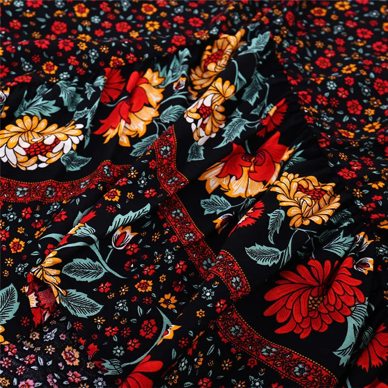 Винтажные длинные юбки с цветочным принтом Женская миди юбка высокой талией и бантом 2020 летняя сексуальная