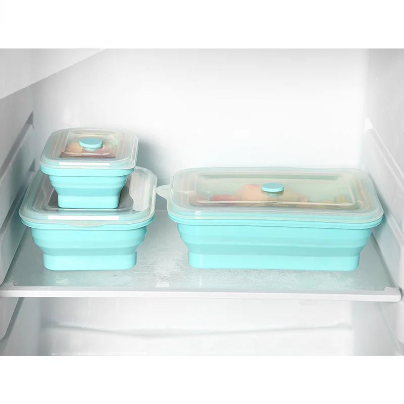 Складные портативные силиконовые контейнеры для хранения пищевых продуктов