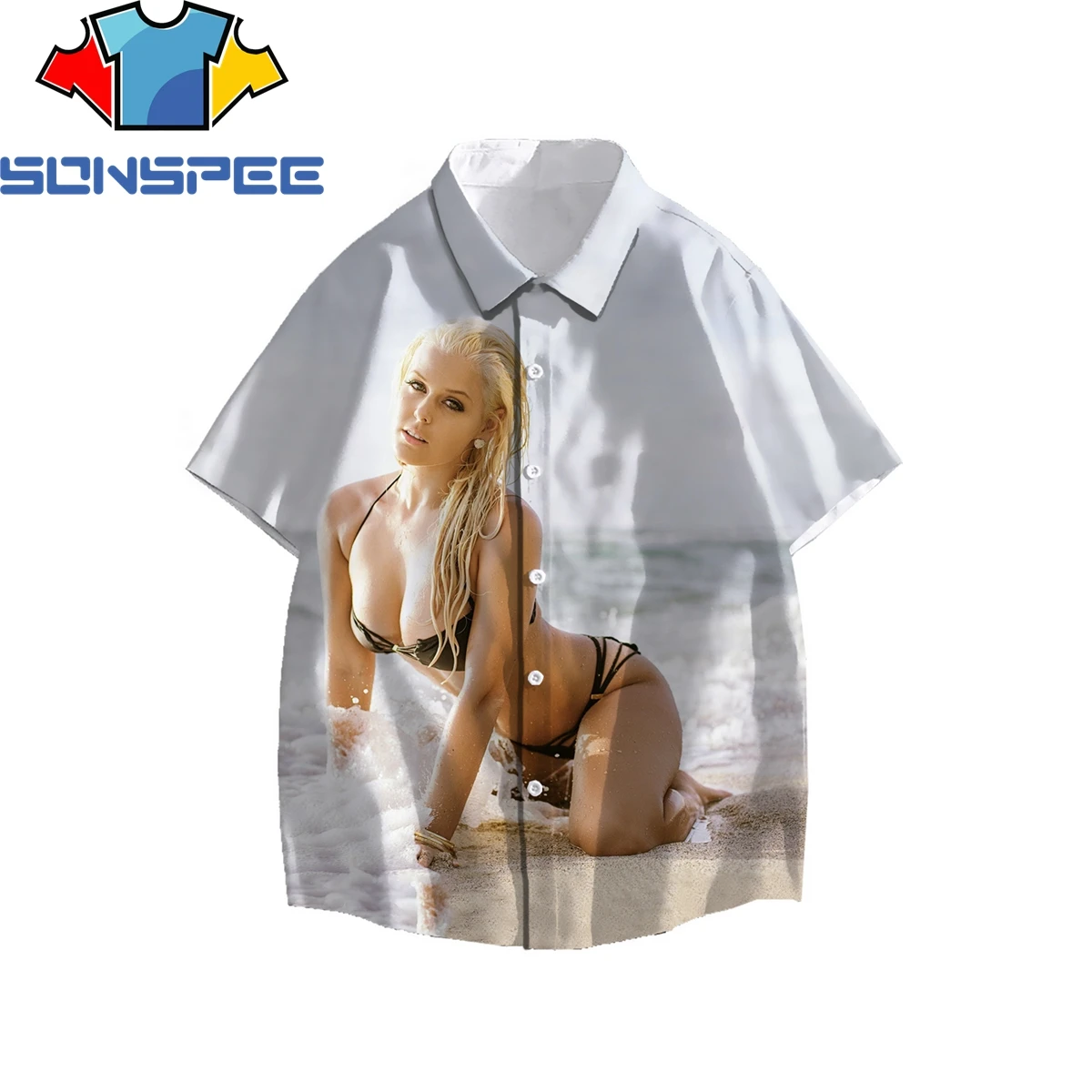 

SONSPEE Summer Beach Bikini Blond Model Print Vest 3D Men Women Tank Top Fashion Passion Otaku Sleeveless Tank Tops Man Clothing