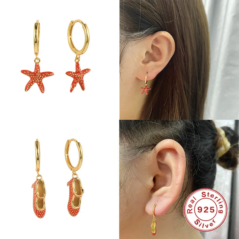

CANNER Starfish Piercing Hoop Earring 925 Sterling Silver Earrings Jewelry For Women Plata de ley 925 Pendientes Oorbellen Gifts
