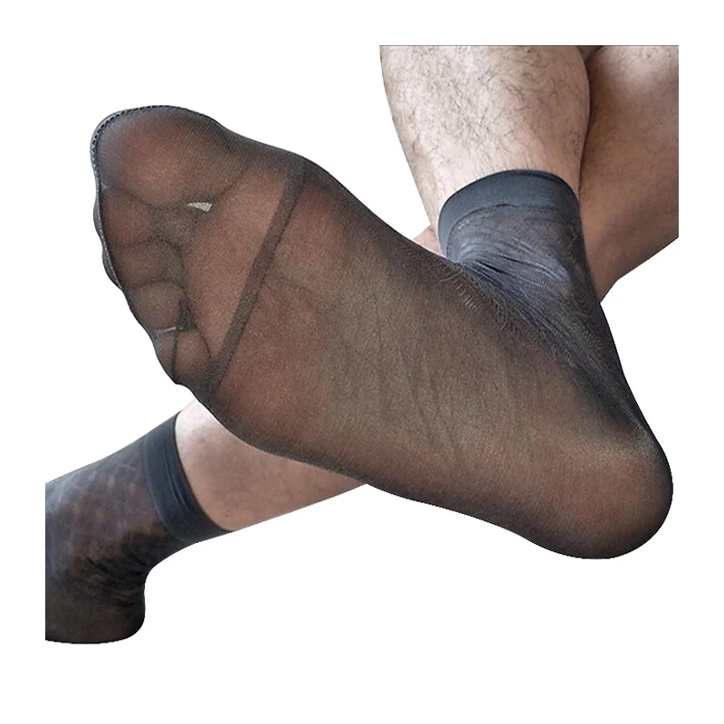 Фото Новинка летние прозрачные носки для мужчин тонкие формальные шелковые