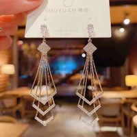 golden geometric earrings fashion ladies tassels popular 2021 trend personality pendant earrings elegant geometric jewelry