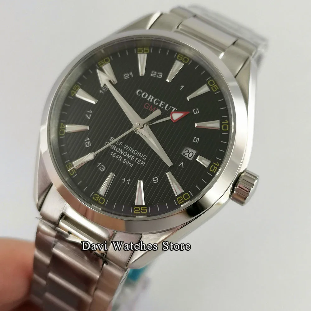 41 мм новые светящиеся автоматические механические мужские часы 3 типа роскошные