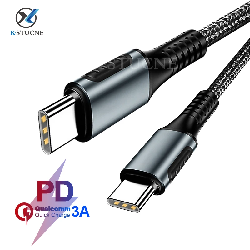 3а USB Type C к кабель 60 Вт Быстрая зарядка для Samsung Type-c USbC PD зарядное устройство Macbook