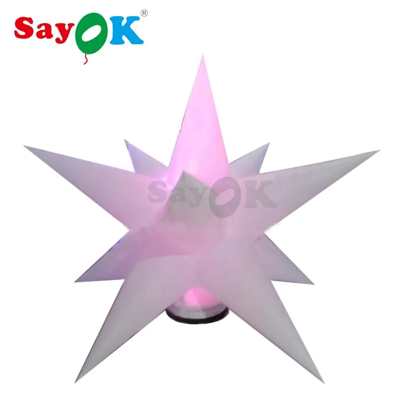 

Inflatable Ground Lighting Star,Led Inflatable Balloon with Air Blower for Event Stage Decoration