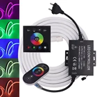 Неосветильник ная лента 220 В, RGB пульт управления с двойным сенсорным управлением, 1500 Вт, уличная водонепроницаемая гибкая гирлянсветильник