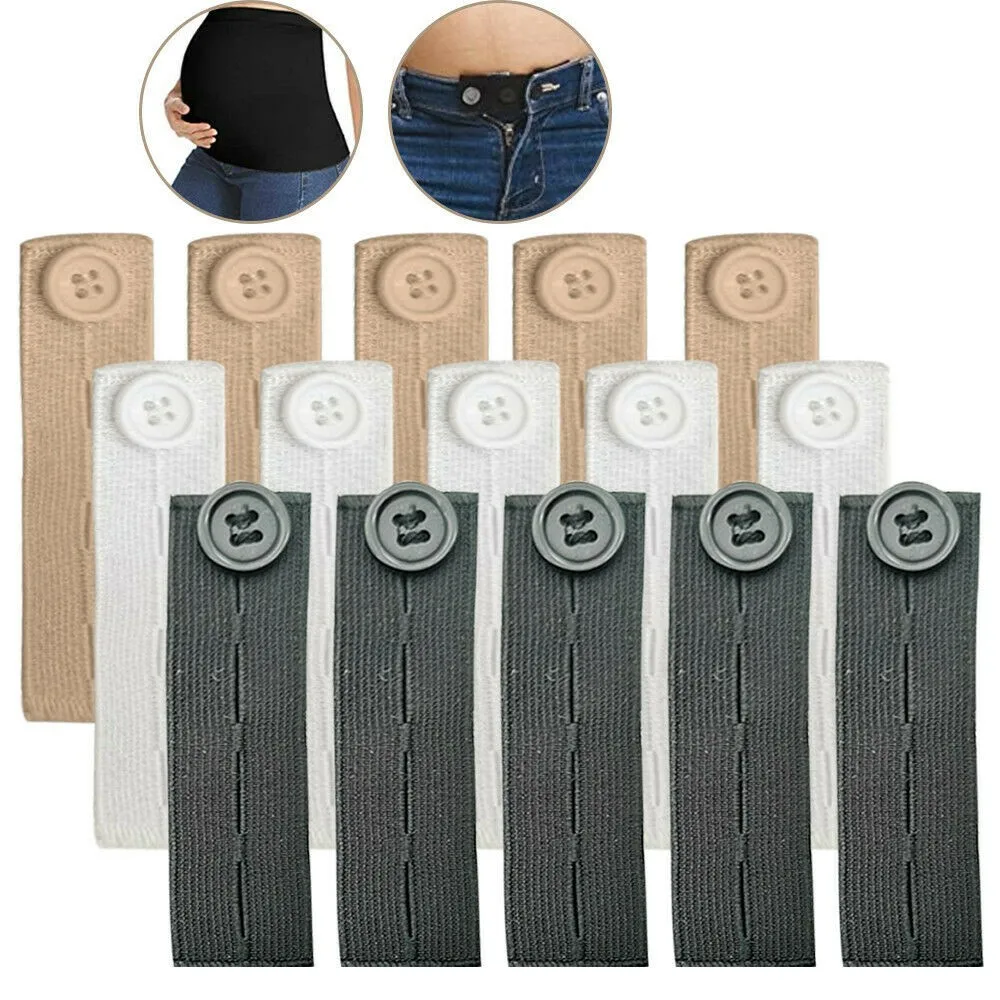 

5PCS Waist Band Extender Button Trousers Maternity Expander Adjustable Waistband Jeans Elastic Extension Waistband Belt Buckle