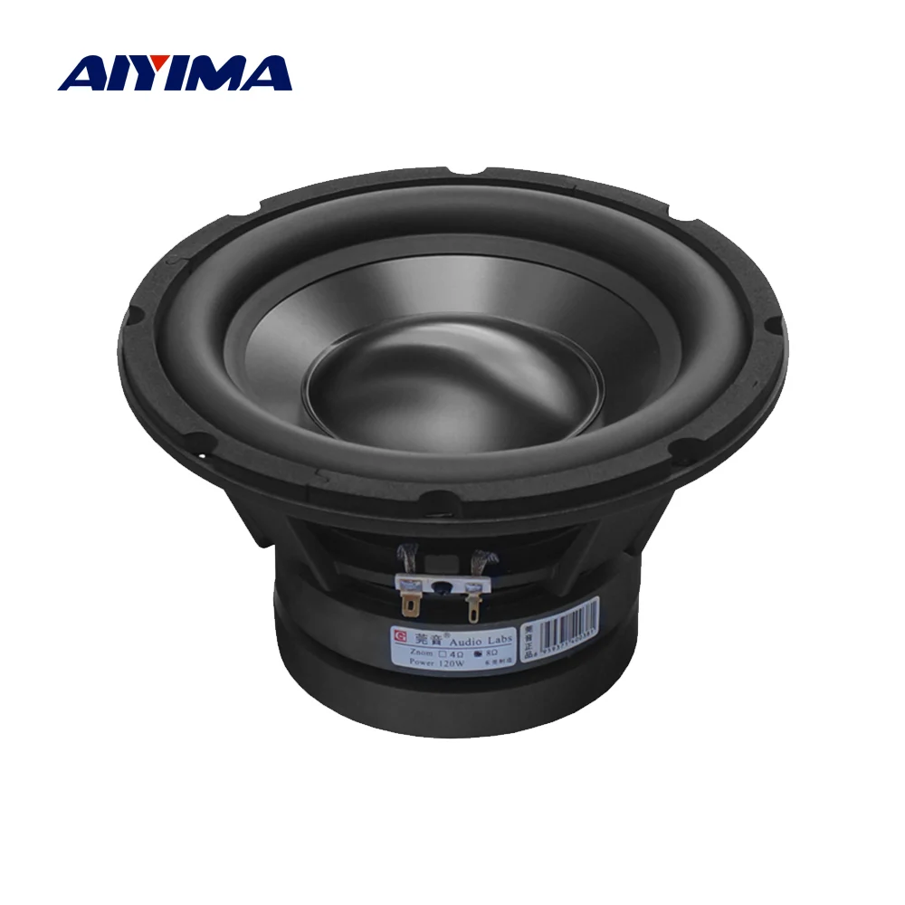 Динамик AIYIMA 8 дюймов аудиодинамик hi fi музыка Ом 120 Вт сабвуфер динамик усилитель
