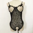 Женский открытый бюстгальтер, кружевное сексуальное нижнее белье с открытой промежностью, горячая прозрачная Пижама на бретельках, платье-комбинация, эротические костюмы, нежная одежда